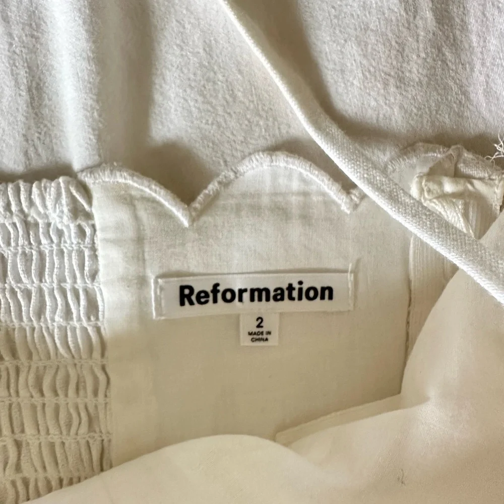 Reformation White Linen Yvonne Top - Picture 3 of 4